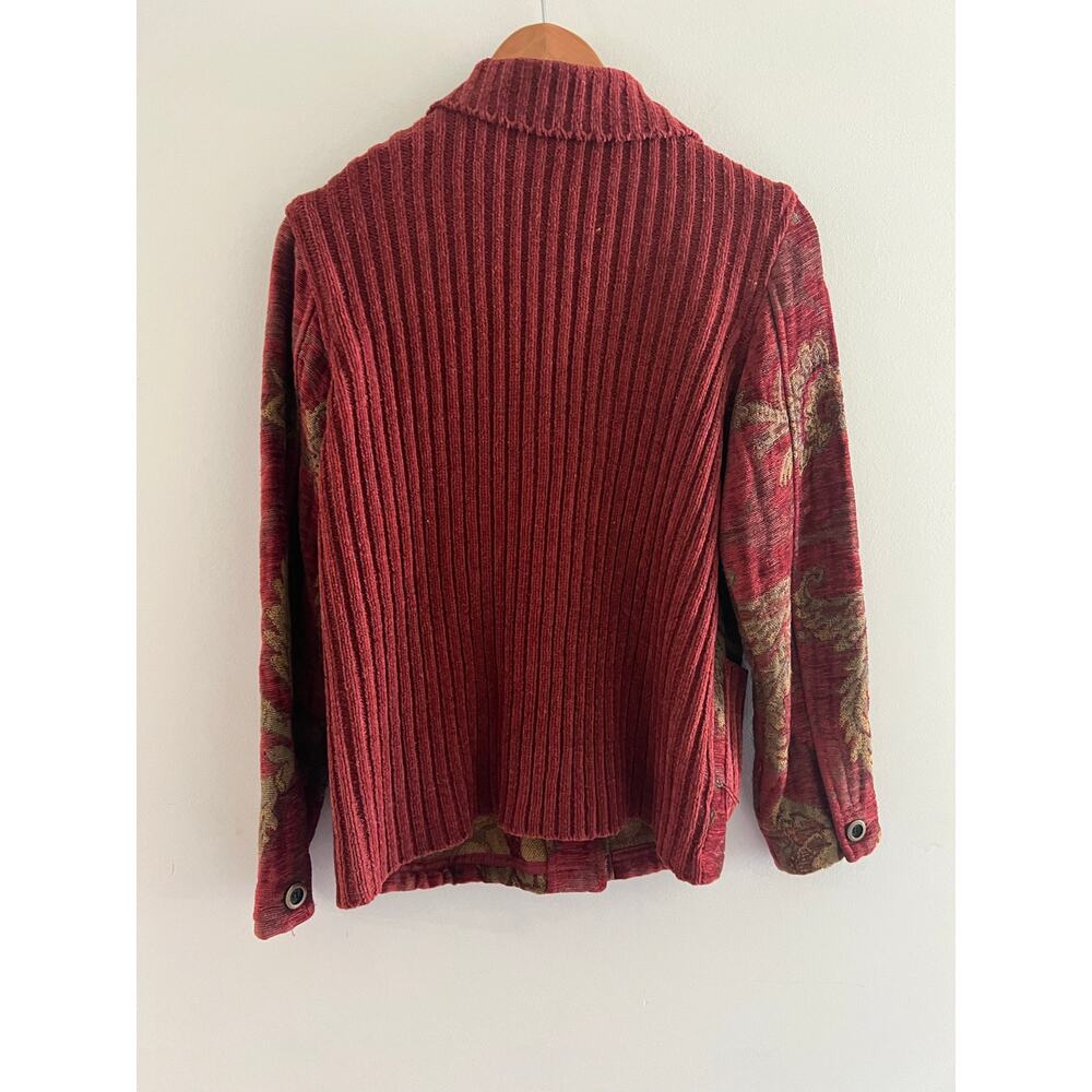 Susan Bristol Tapestry Button Down Collared Jacket Wearable Art Floral Small JL - Picture 4 of 8